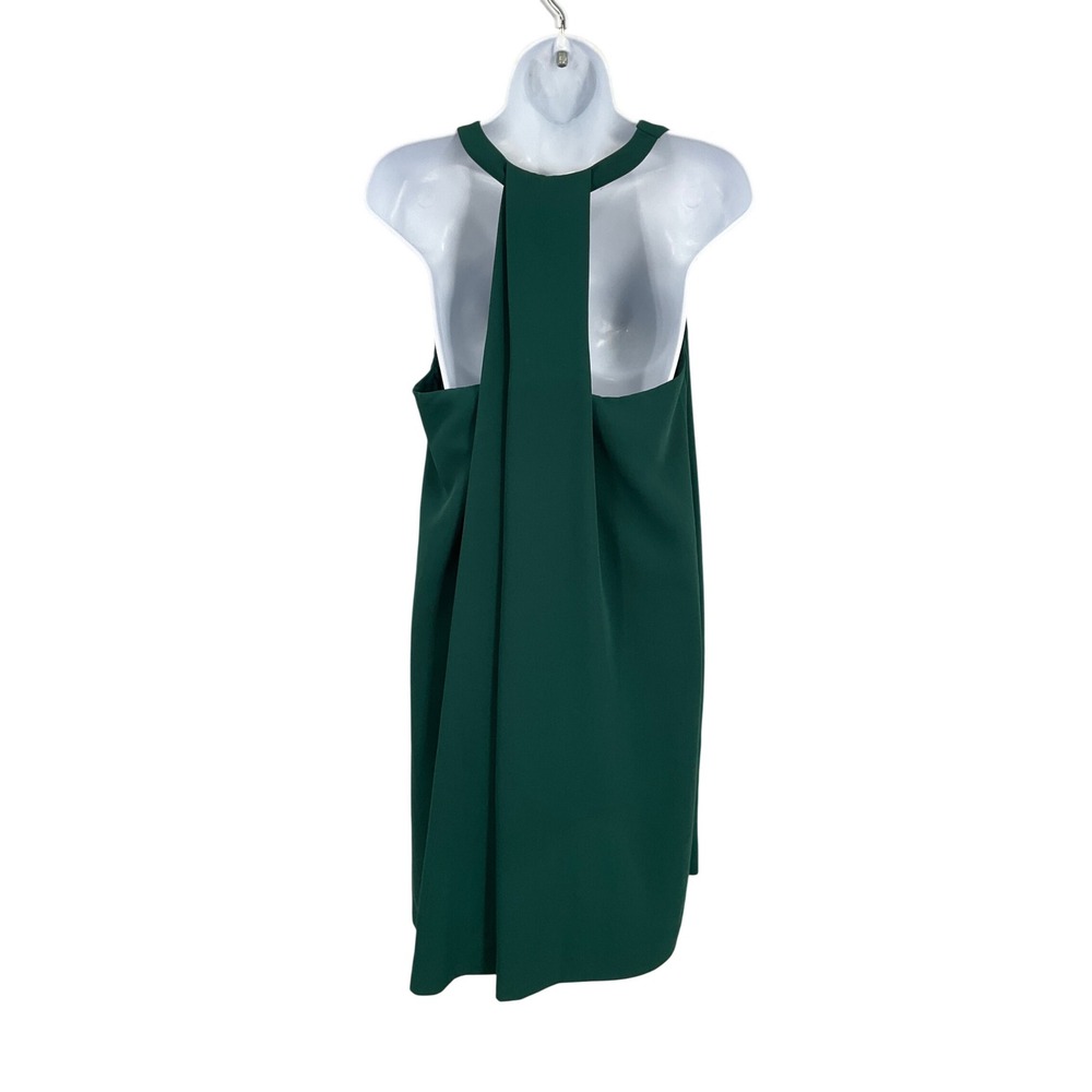 LOFT Shift Dress Womens Sz M Green Split Neck Draped Back Cocktail Party Event